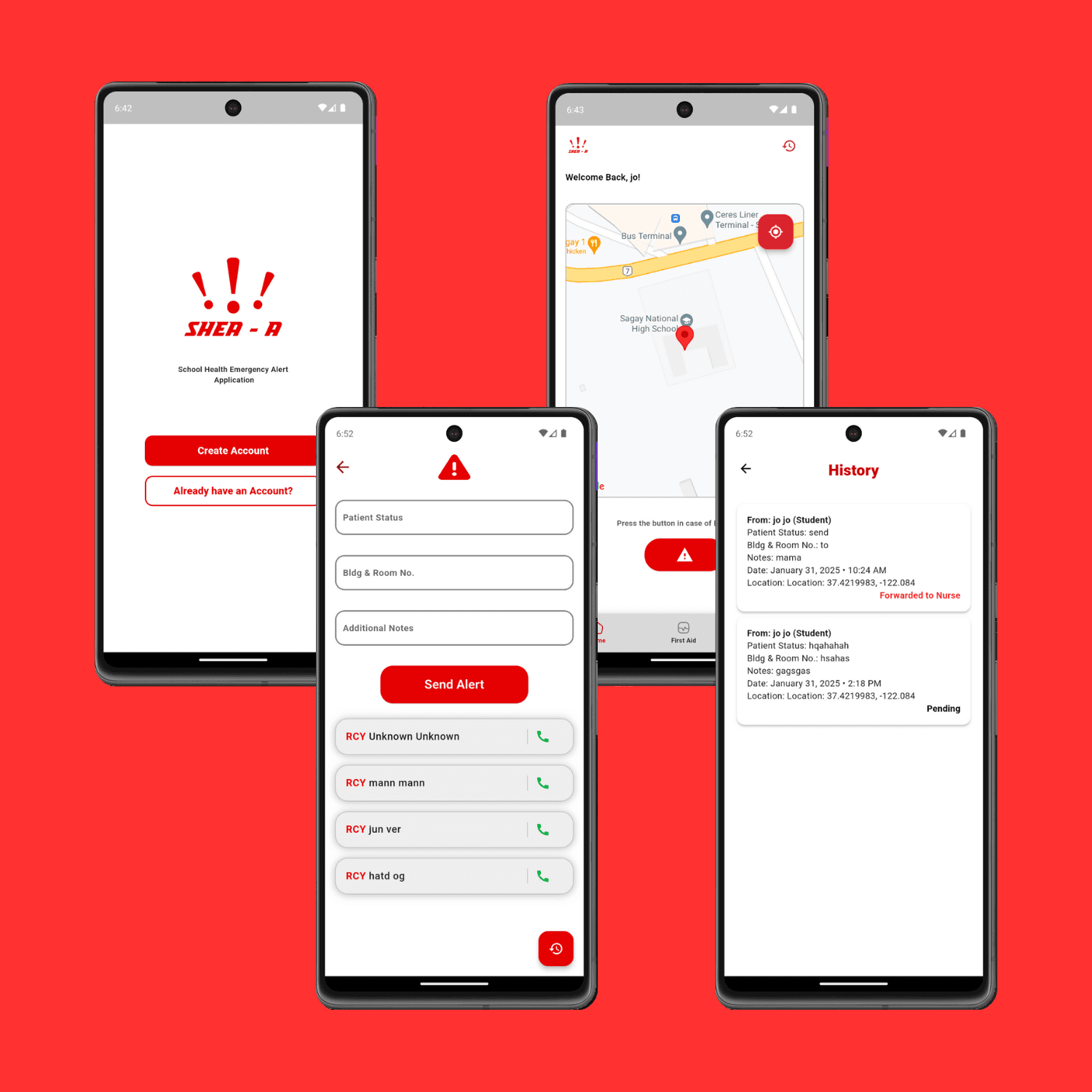 SHEA-A (School Health Emergency Alert - Application)